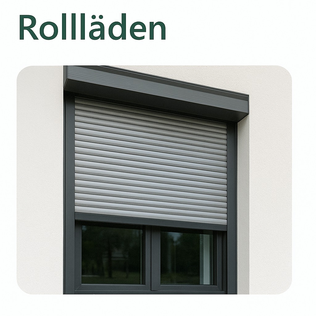 Hausfassade mit modernen Außenrollläden